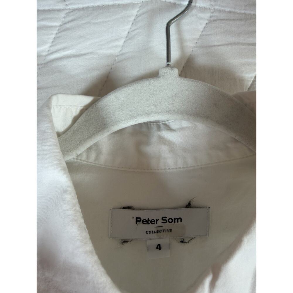 Peter Som sz 4 Women’s White Sleeveless Cotton Blend Collared Blouse MSRP $290 - Picture 4 of 9